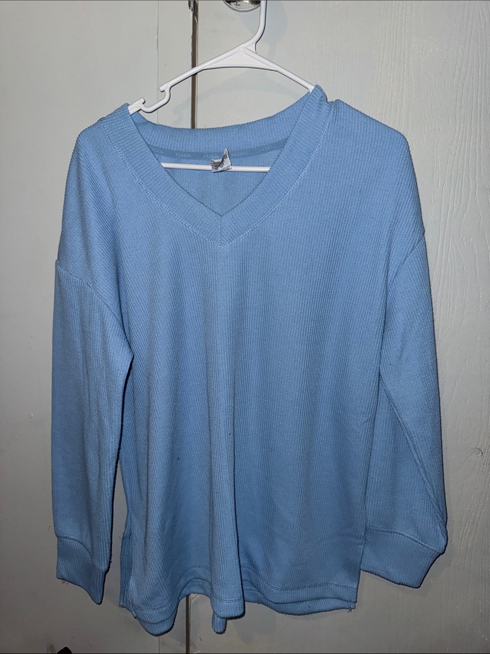 RBX Men's Sky Blue V-Neck Thermal Knit Sweater